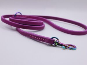 Fettleder Führleine mit Handschlaufe purpur