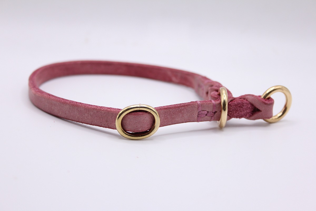 Fettleder-Halsband 'Twiststep' – geflochten & einfarbig – handgefertigt & robust