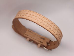 Premiumleder-Halsband 'Basket Wave'