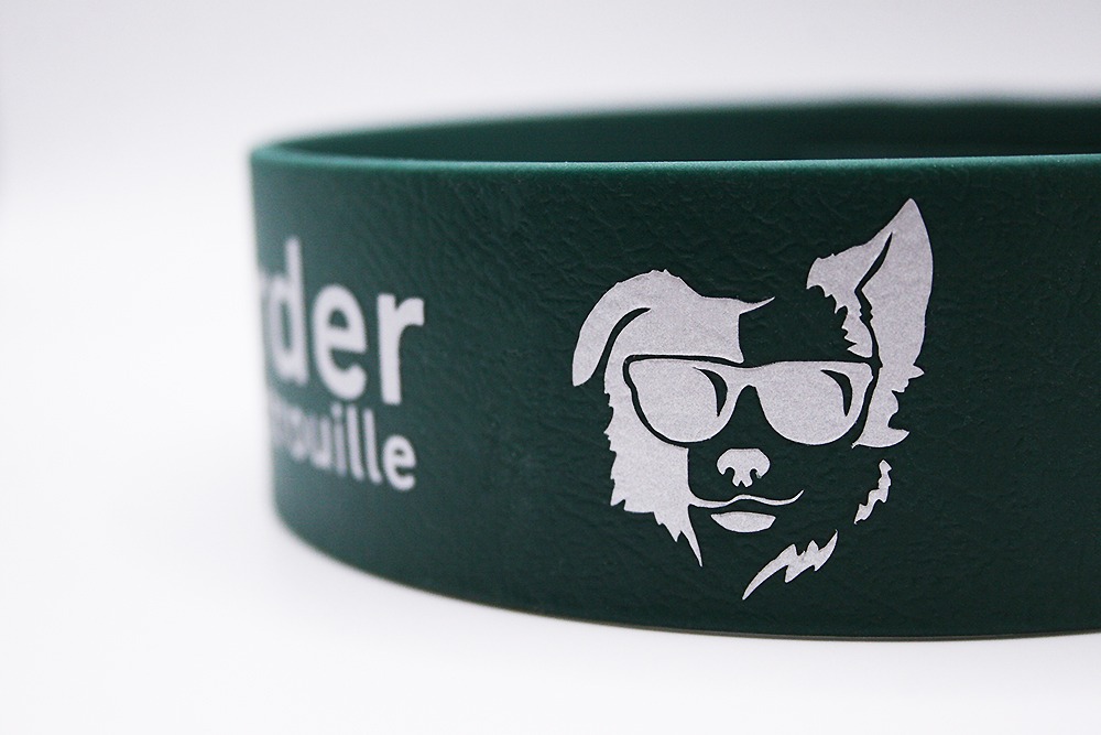 Biothane®-Halsband 'Border auf Patrouille' – mit Border Collie & Schriftzug