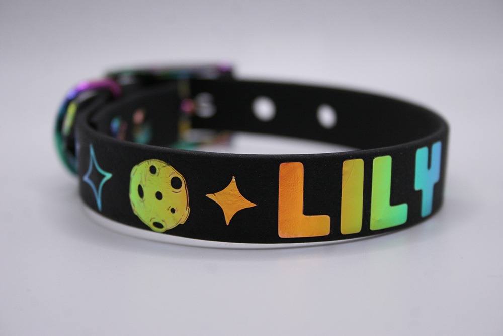 Biothane®-Halsband 'Galaxy Quest' – mit Weltraummotiv, mit oder ohne Name