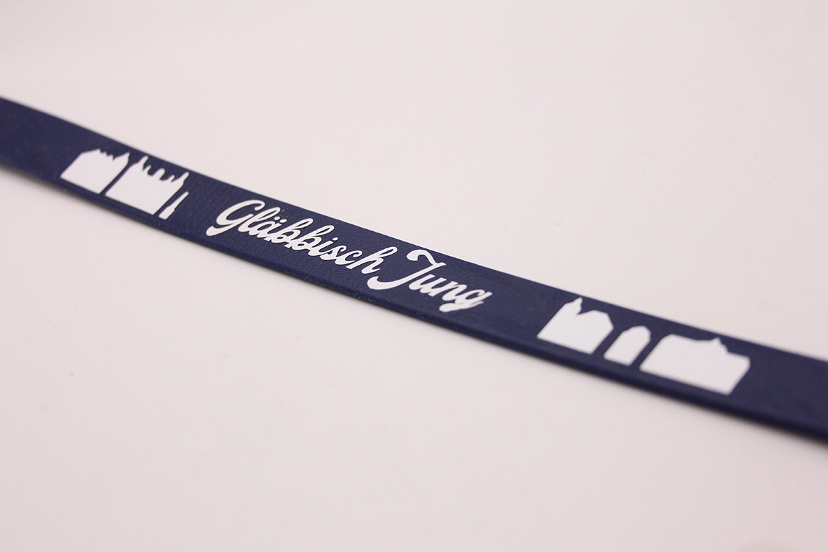 Biothane®-Halsband 'Gläbbisch Jung' – mit Skyline-Motiv – wetterfest & individuel