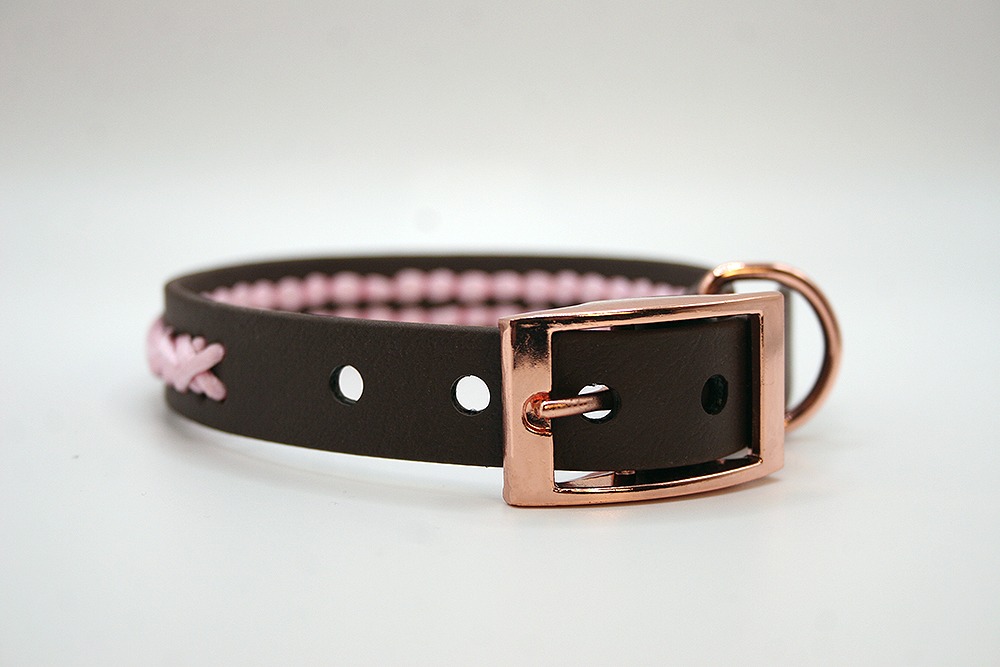 Biothane®-Halsband 'Silk Weave' – mit Satin-Flechtung, handgefertigt & wetterfest