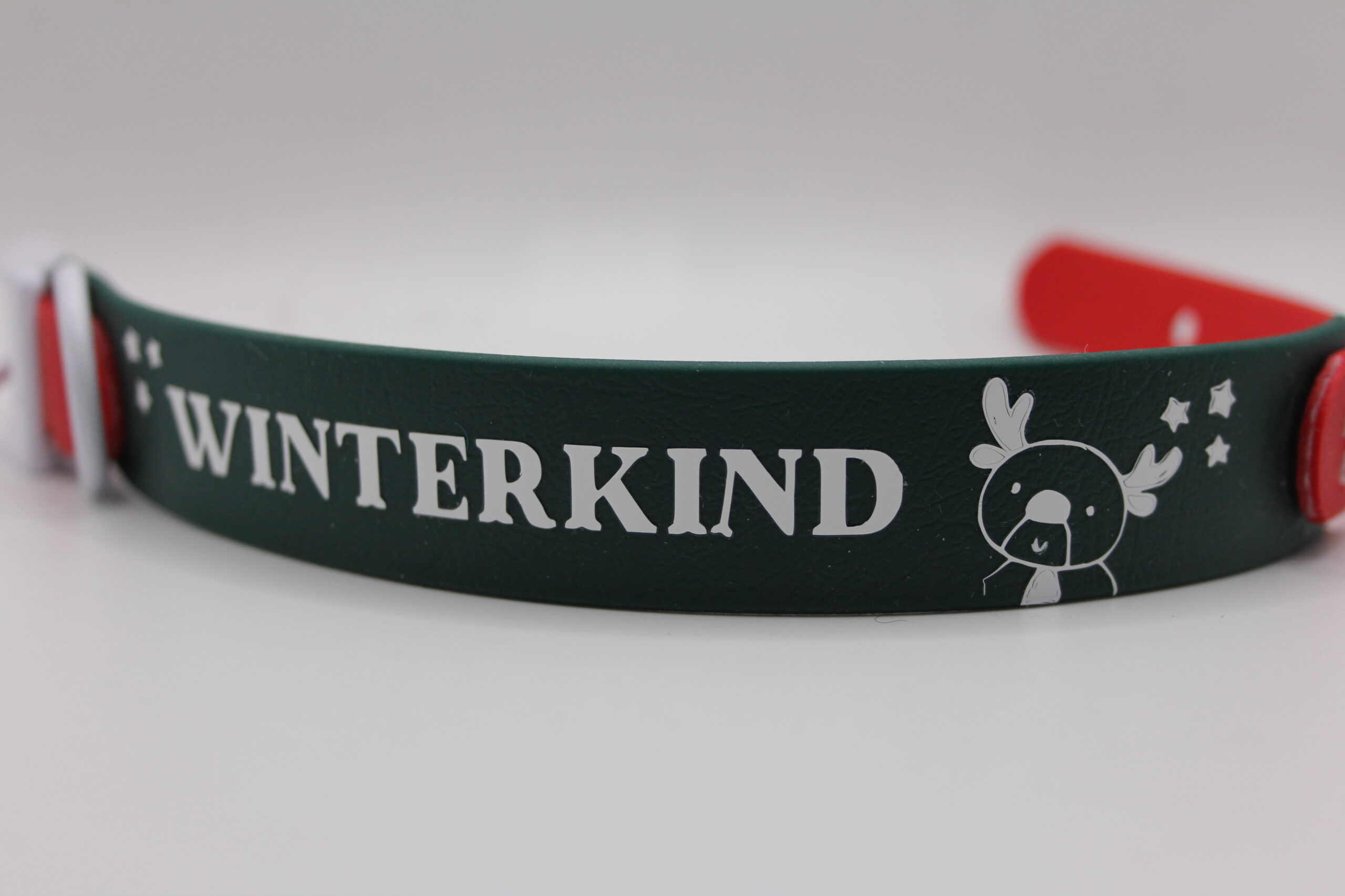 Biothane®-Halsband 'Winterkind' – mit Rentier-Motiv – wetterfest & individualisierbar