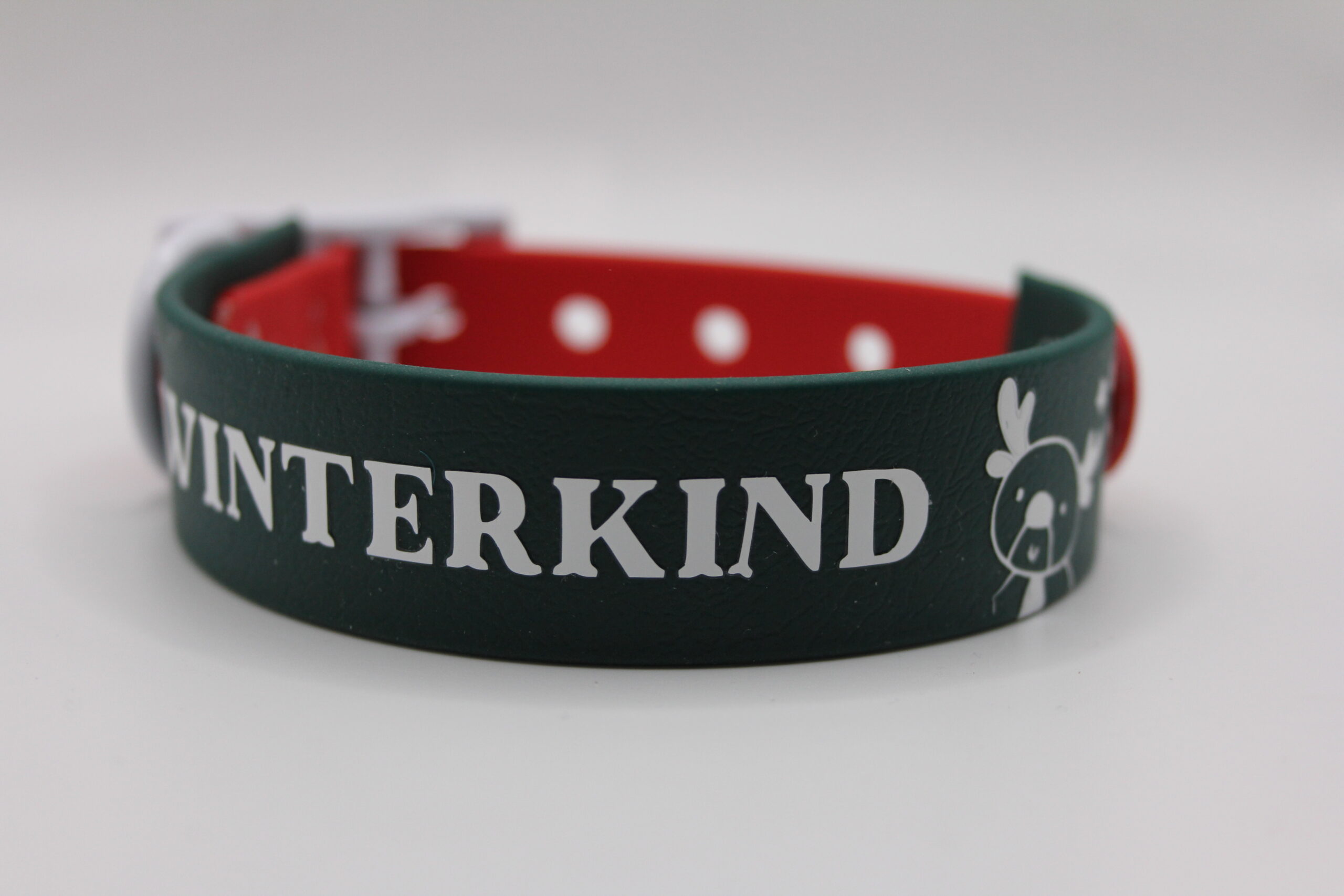 Biothane®-Halsband 'Winterkind' – mit Rentier-Motiv – wetterfest & individualisierbar