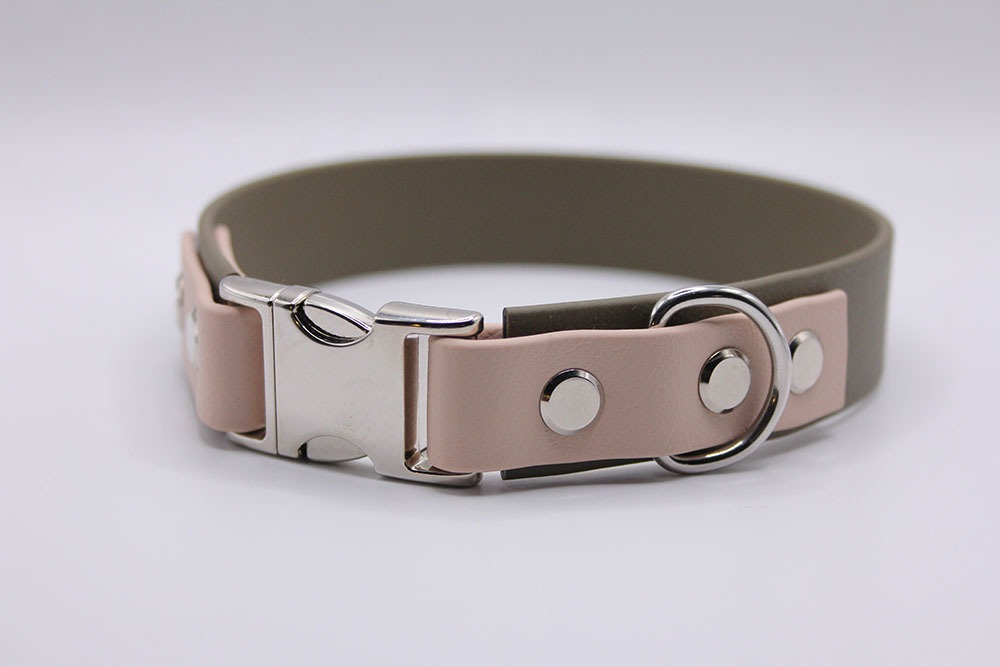 Biothane®-Halsband 'Soft Contrast' – Zweifarbig, mit farbigen Anbauteilen