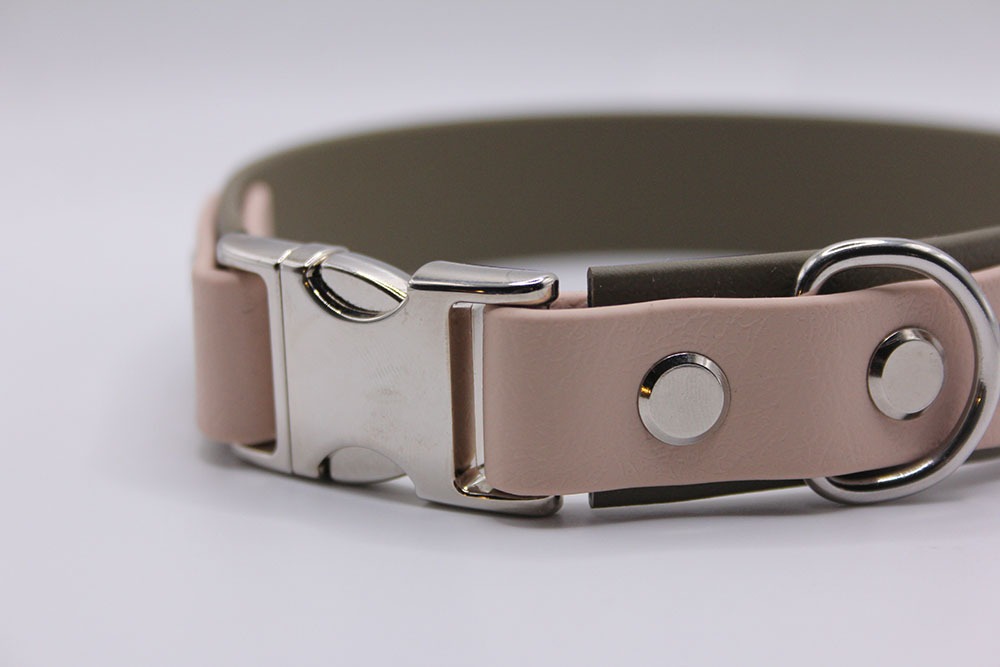 Biothane®-Halsband 'Soft Contrast' – Zweifarbig, mit farbigen Anbauteilen
