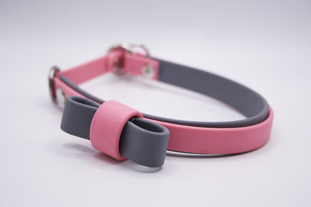 Biothane®-Halsband 'Tigerlily Bloom' – Zweifarbig, mit Schleife