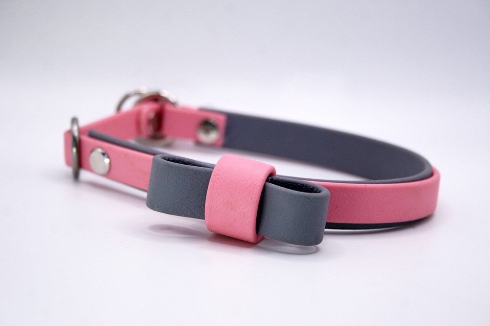 Biothane®-Halsband 'Tigerlily Bloom' – Zweifarbig, mit Schleife