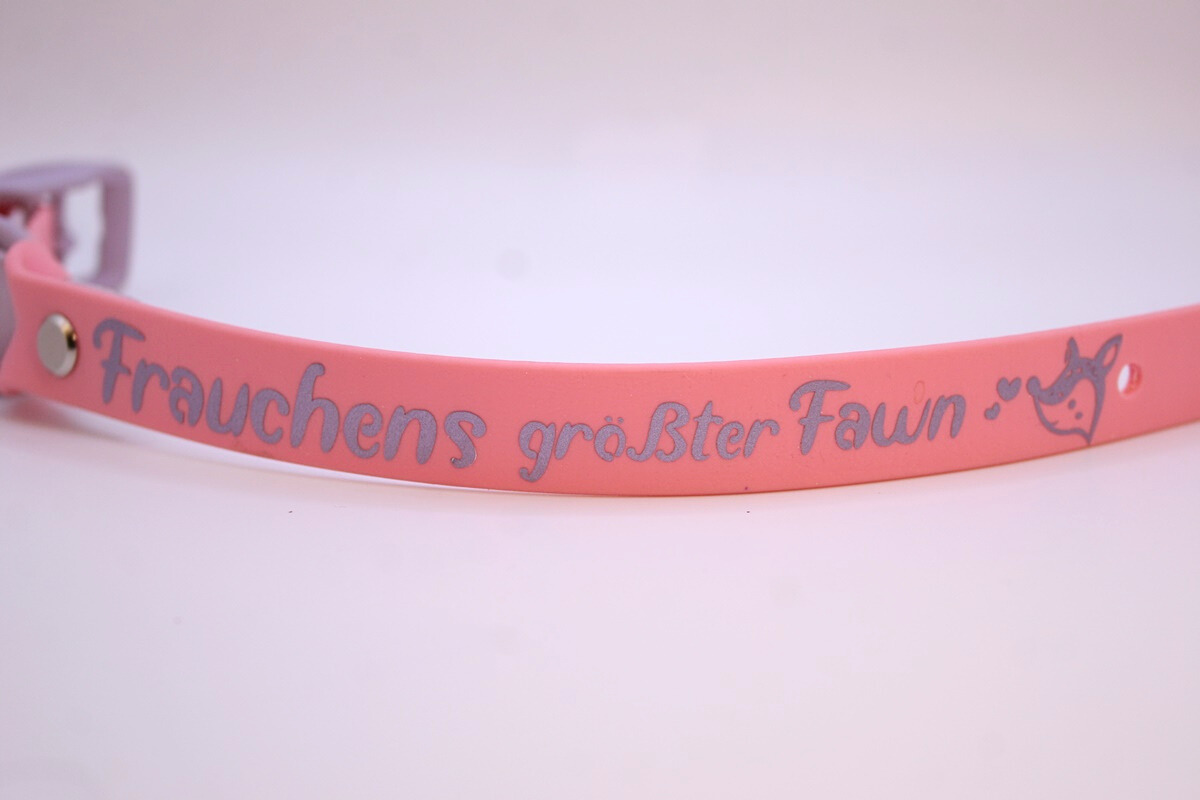 Biothane®-Halsband 'Frauchens größter Fa(w)n' – mit Rehmotiv – charmant & verspielt