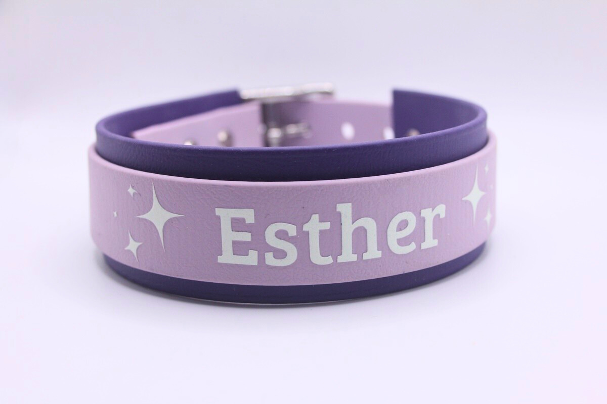 Biothane®-Halsband 'Moontrail' – mit Glow-in-the-Dark-Design – leuchtend & individuell