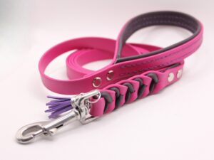 Biothane® Leine ‚Braided Grace‘ – mit Nappa-Einflechtung & unterlegter Handschlaufe1