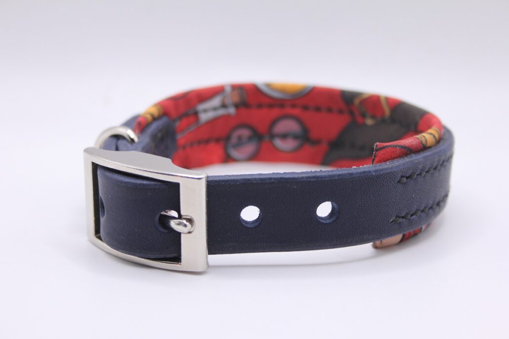 Fettleder-Halsband 'Velaro' – Softshell-unterlegt – weich gepolstert & individuell