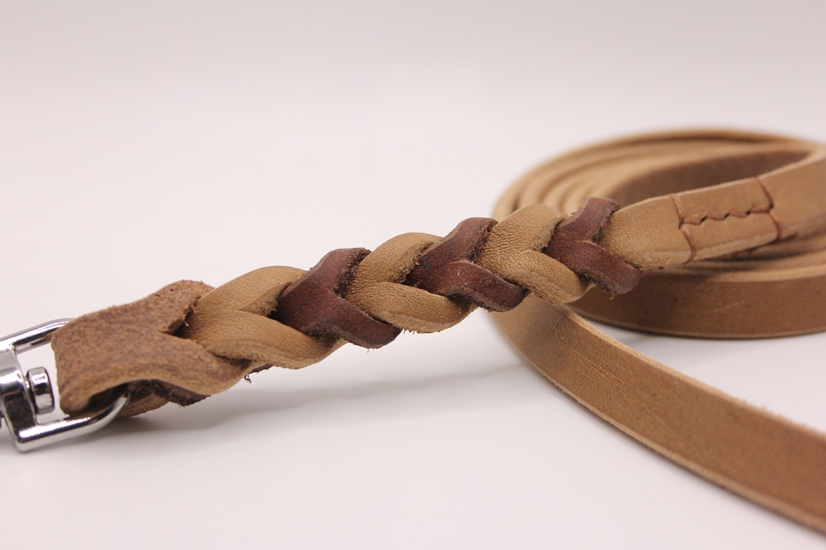 Fettleder Schleppleine 'Trailbraid Duo' – zweifarbig geflochten, belastbar & handvernäht