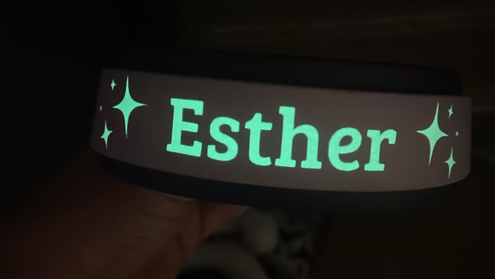 Biothane®-Halsband 'Moontrail' – mit Glow-in-the-Dark-Design – leuchtend & individuell