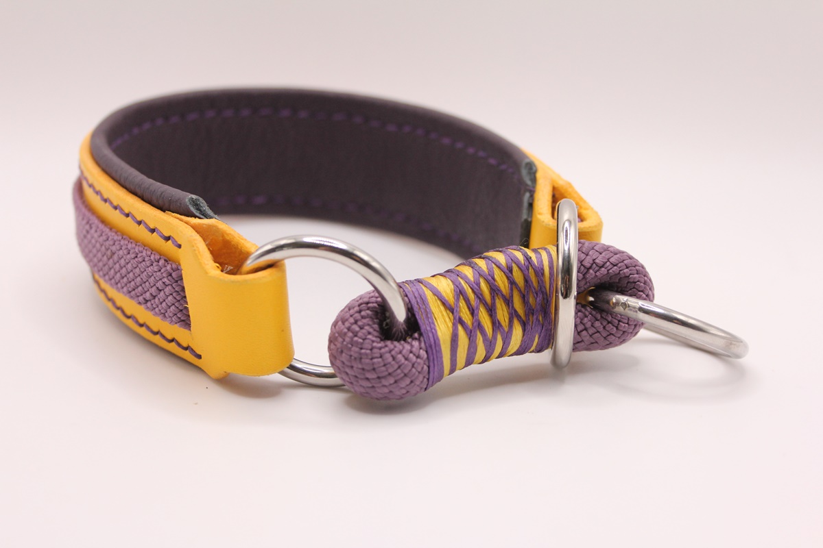 Premiumleder-Halsband 'Kaimea' – mit Tauverzierung