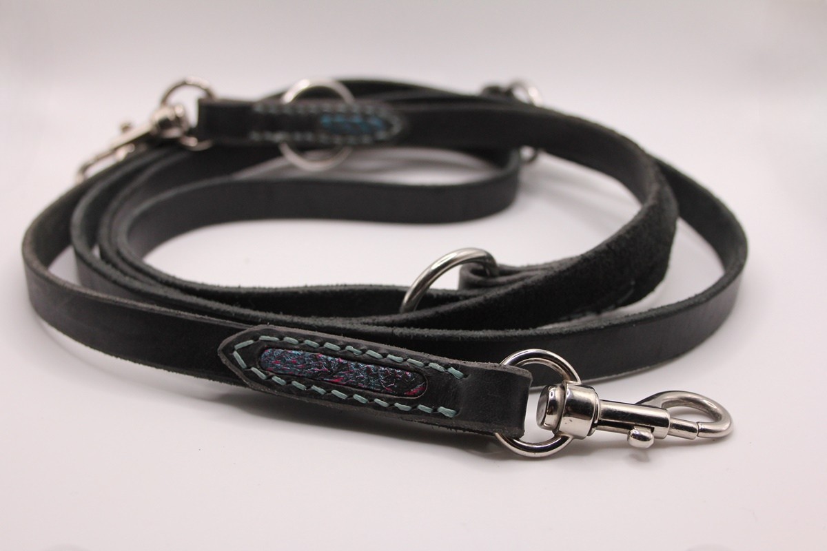 Premiumleder Leine 'Dragon Scale' – mit Fischleder-Details