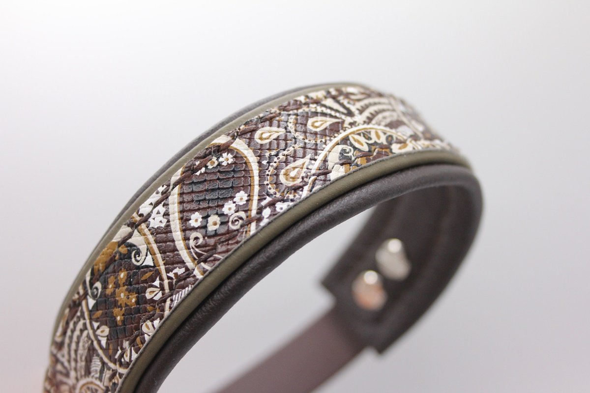 Biothane®-Halsband 'Paisley Grove' – mit limitierter Zierleiste in Herbstoptik