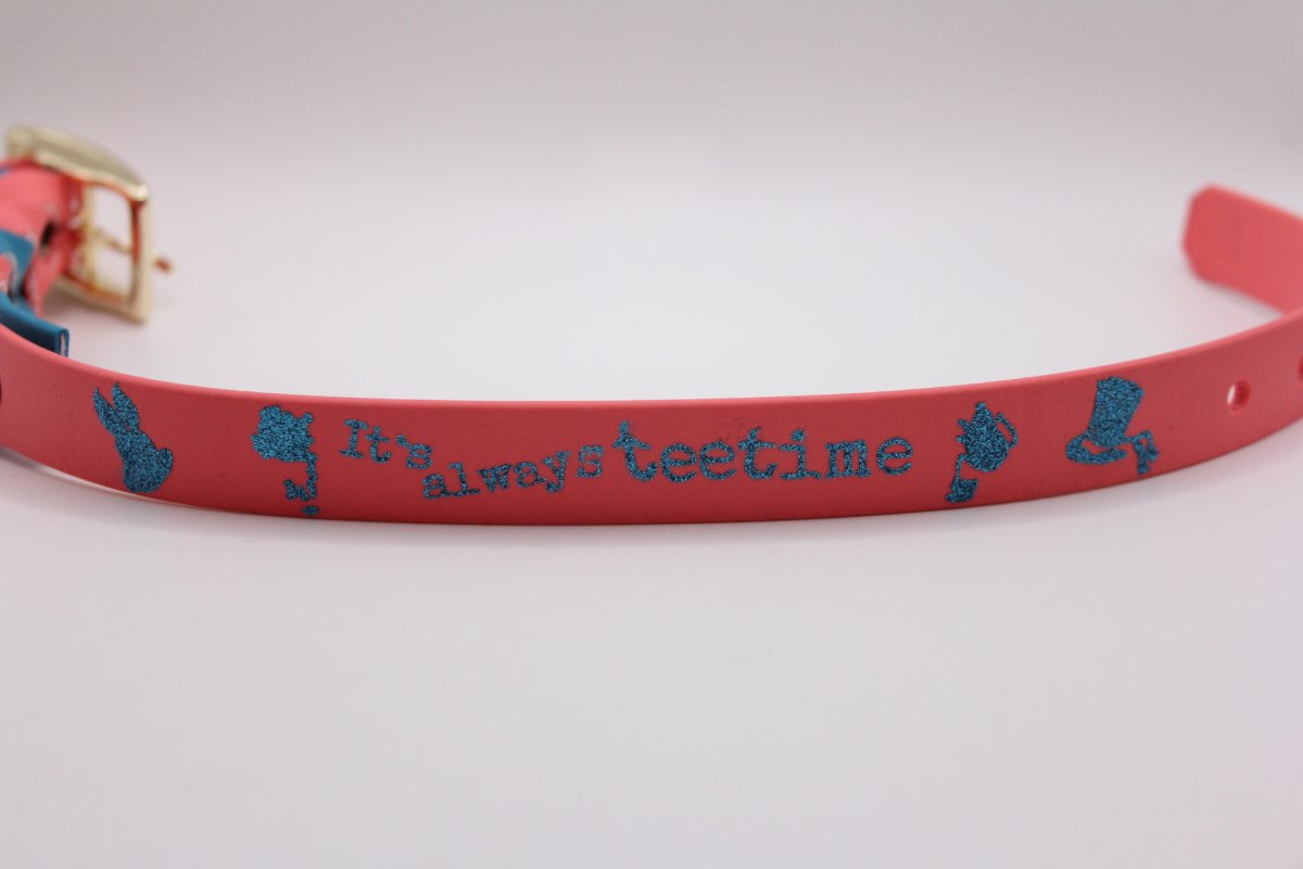 Biothane®-Halsband 'It’s always tea time' – Lost in Wonderland Edition