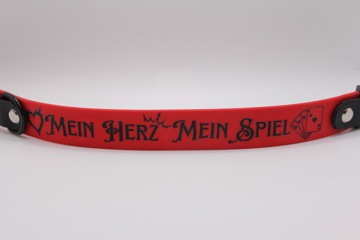 Biothane®-Halsband 'Mein Herz. Mein Spiel.' – Lost in Wonderland Kollektion